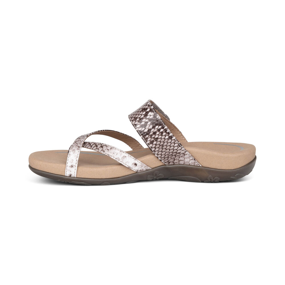 Aetrex Women's Izzy Adjustable Sandals - Snake | USA 3C588GG